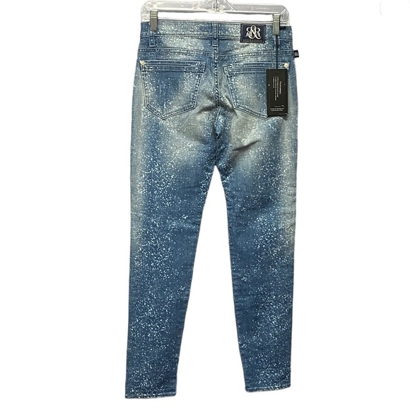 NWT Rock & Republic Skinny boyfriend emo Jeans splatter design print womens 0 - Picture 1 of 8